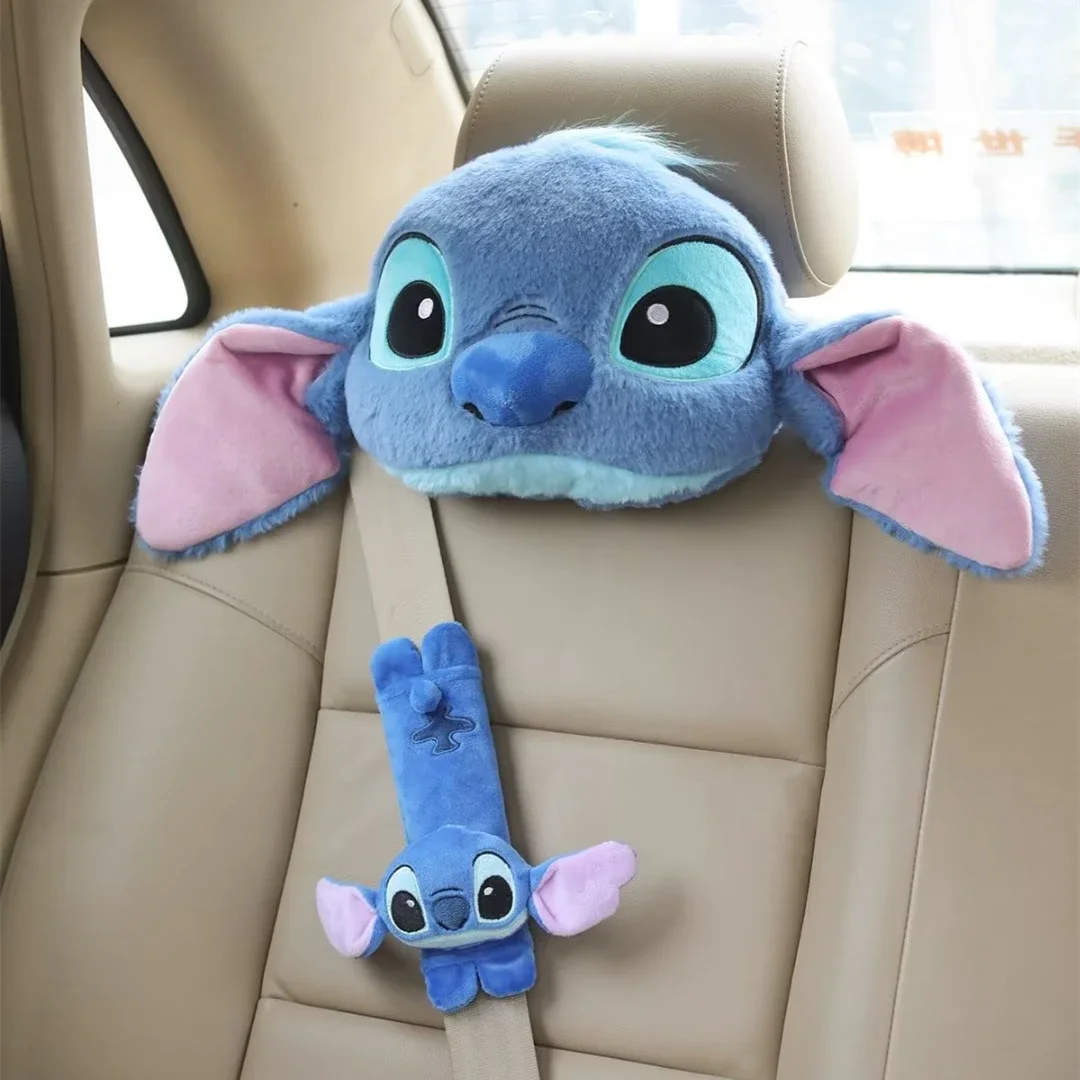 Schöne Stich Kopfstütze Für Stuhl Sitz Gürtel Abdeckung Auto Sitz Gefüllte Cartoon Kissen Decke Auto Dekoration Zurück Kissen Plüschtiere