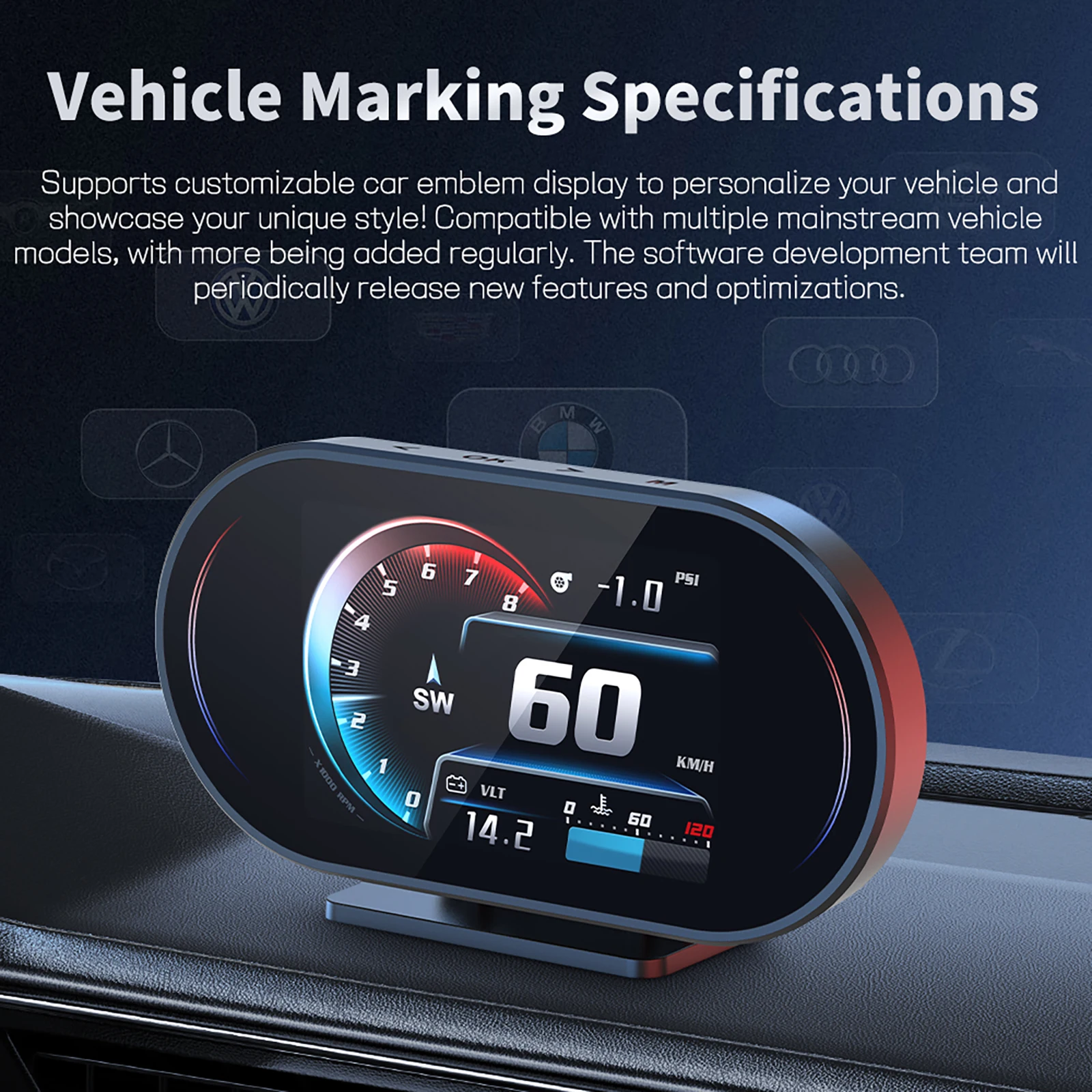 Araç HUD OBD2+GPS Çift Modlu D - Thermometer Digital incelemesi ve fiyatı