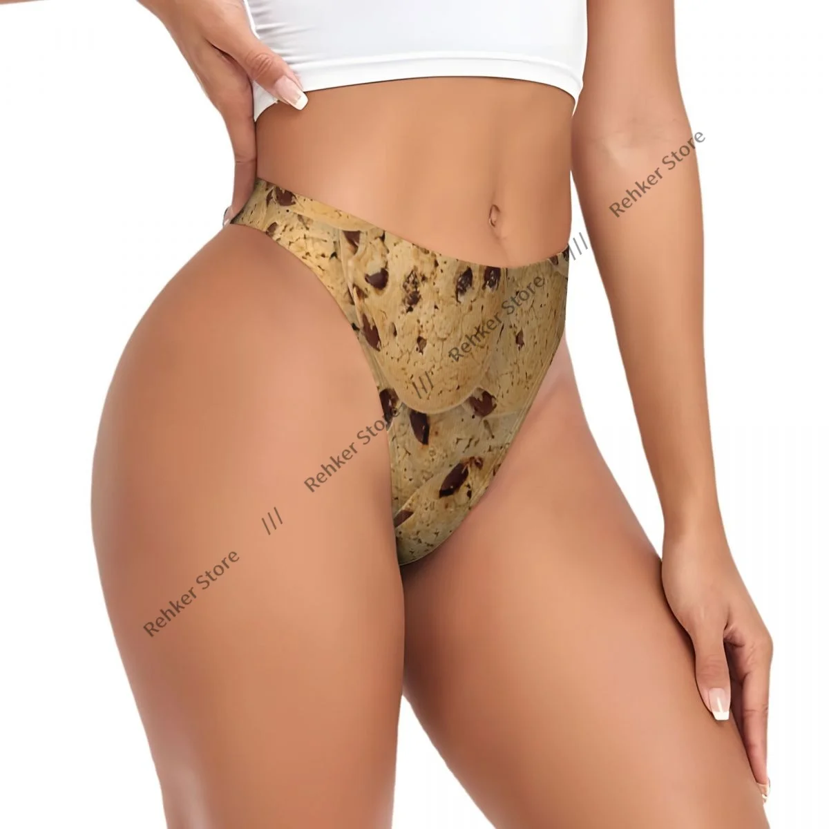 

Sexy Women Underwear Chocolate Chip Cookies Texture Thong Panties G-string