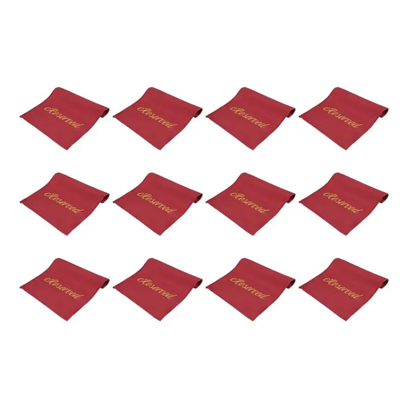 ABJI-24 Pieces Reserved Seating Signs For Chairs 22 Inch Reserved Signs For Church Pews Cloth Placeholder For Restaurant B
