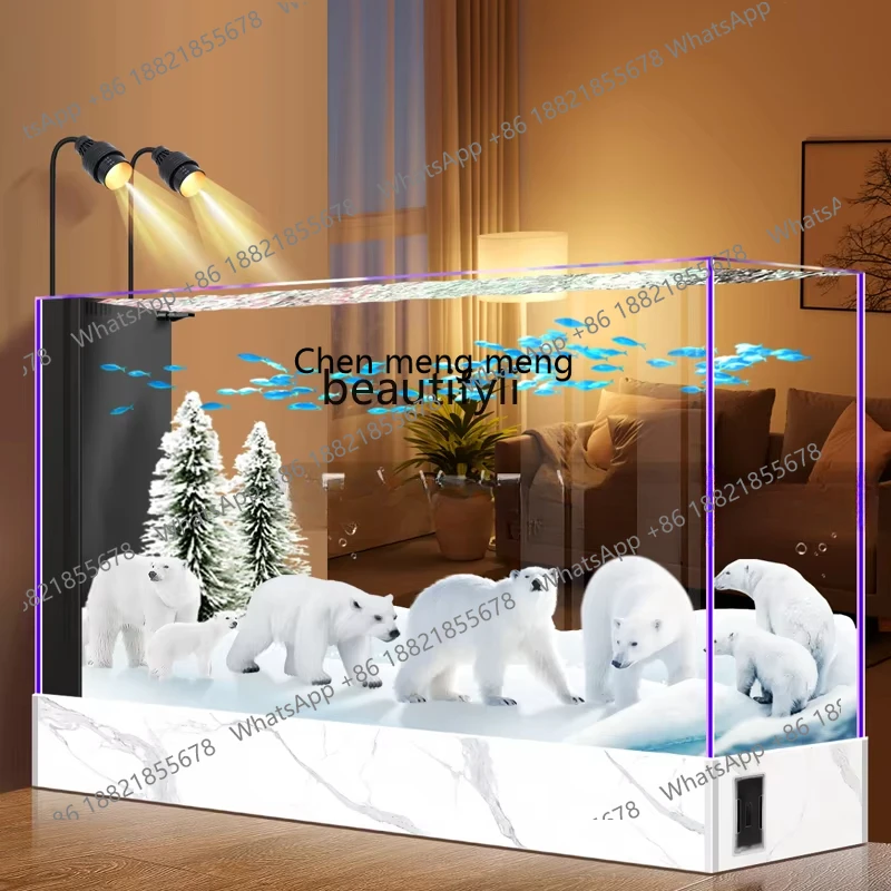 

X Aquarium ultra-white glass self-circulation lazy water-free floor partition goldfish tank