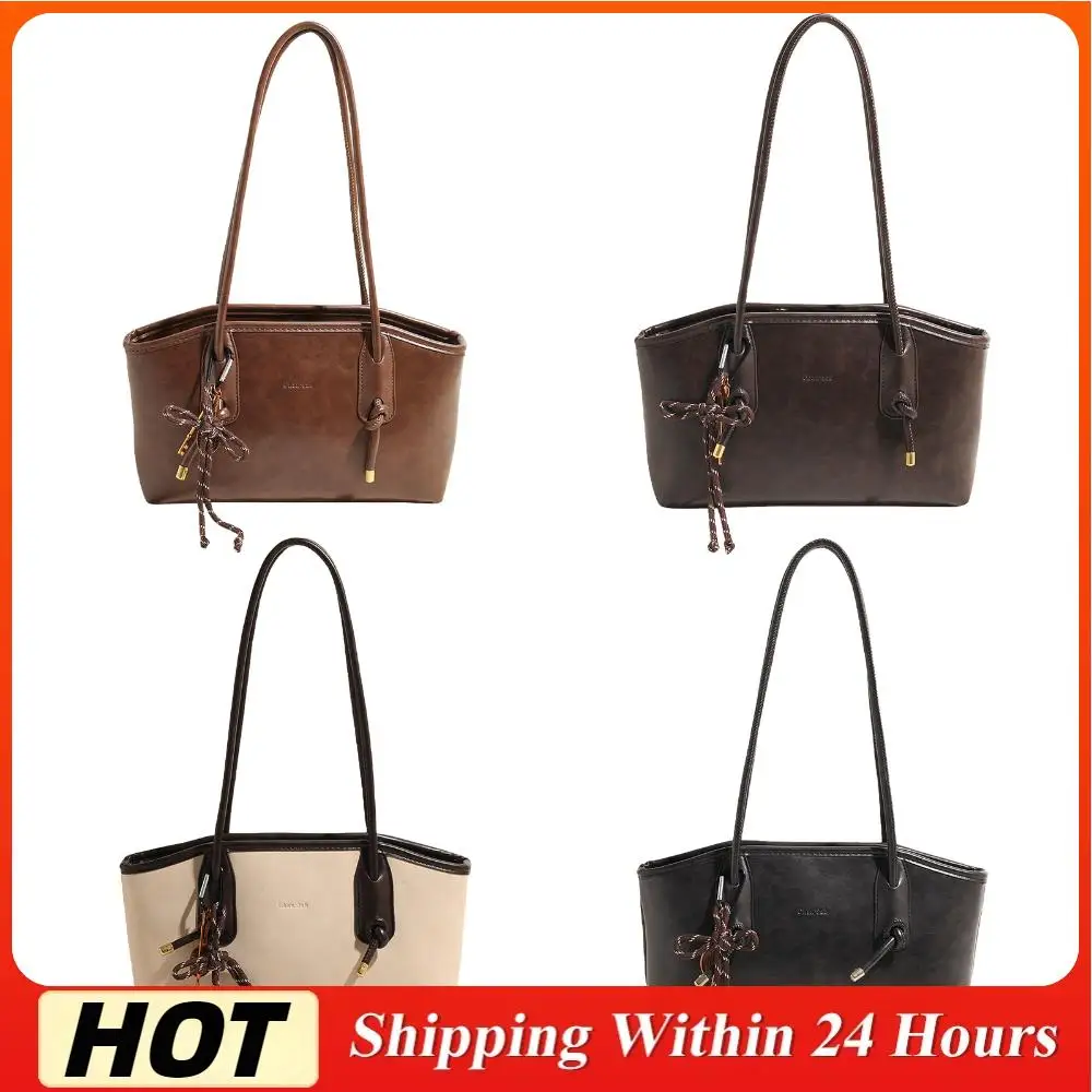 

Кожаная сумка через плечо для женщин с подвеской, сумка-хобо, сумка-тоут, модная сумка для работы и путешествий