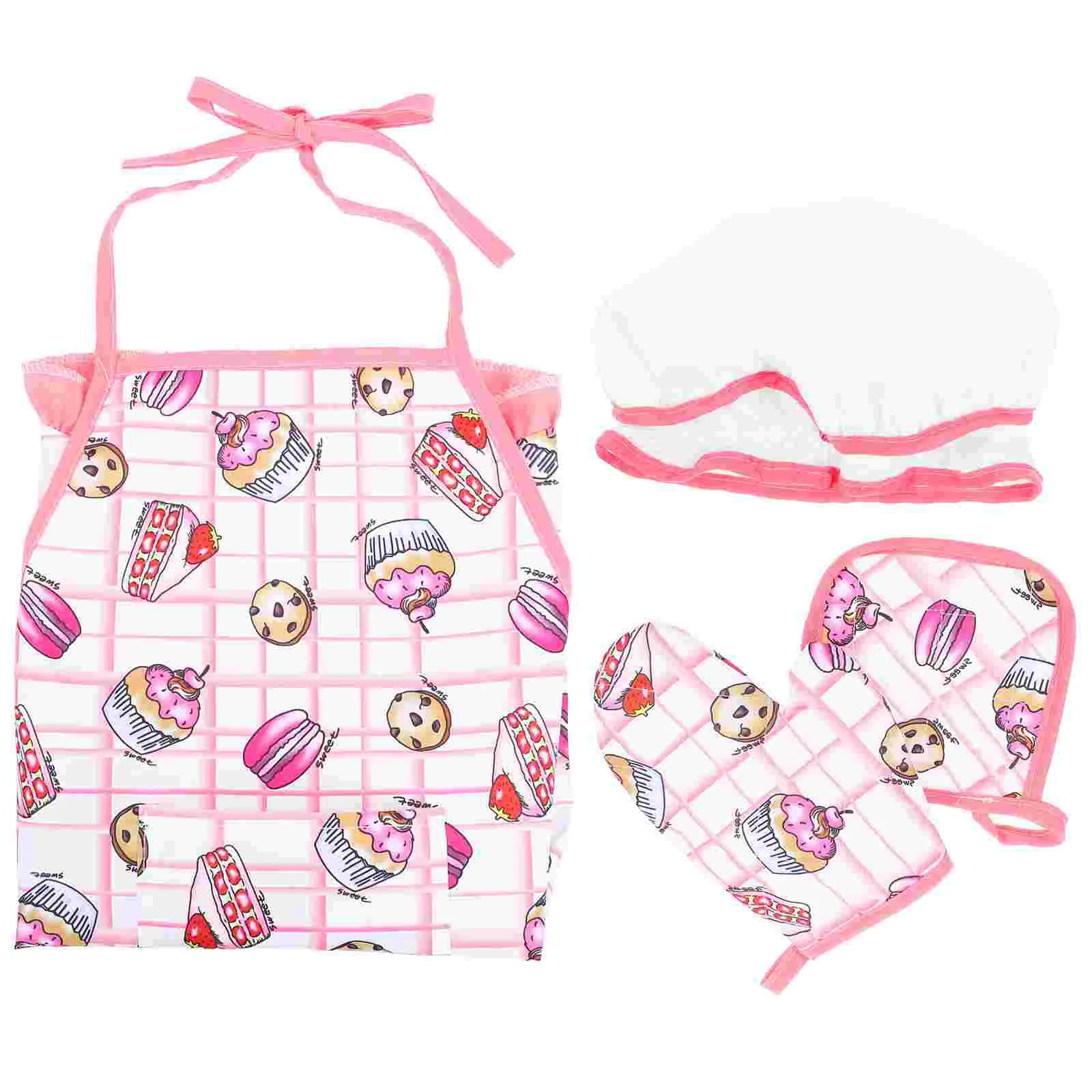 Kids Chef Set Children Cooking Apron Kits for Tools Boys Aprons Simulation Play House Toys