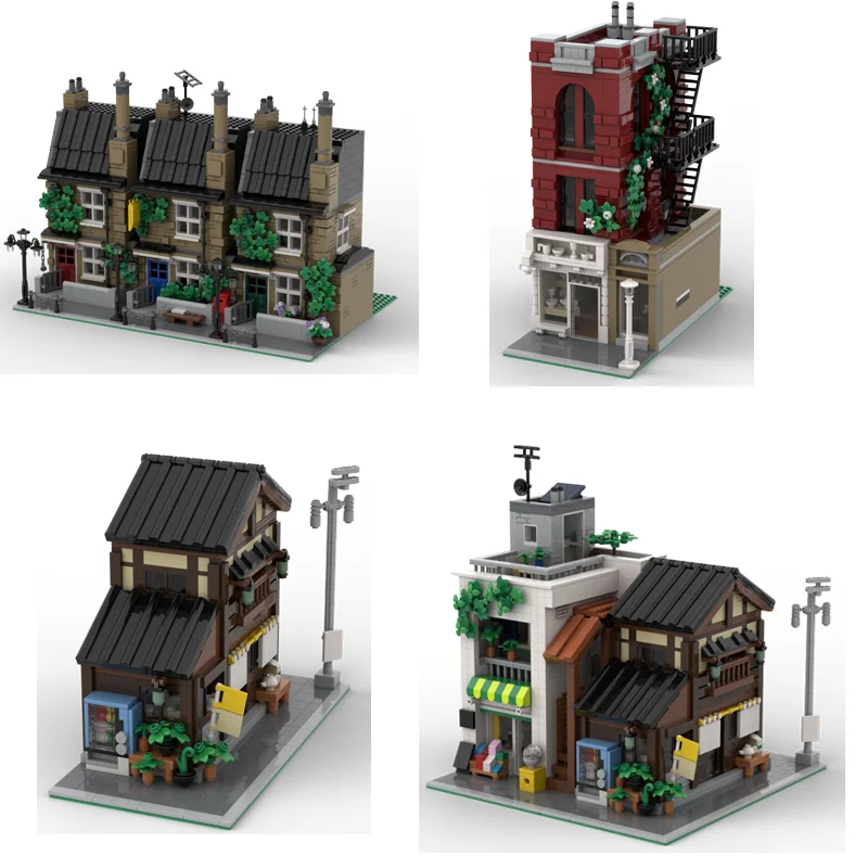 Tea Shop Convenience Store Modular MOC-198472 Creative street view Model Building Blocks DIY Education Assembly Model Toy Gifts