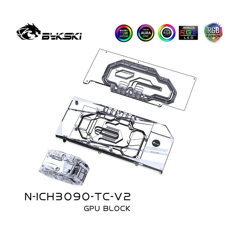 Imagem -03 - Bykski-gpu Water Block N-ich3090-tc-v2 Rtx Colorido 3090 Igame Vulcan x oc Placa Gráfica de Vídeo Solução de Refrigeração Líquida