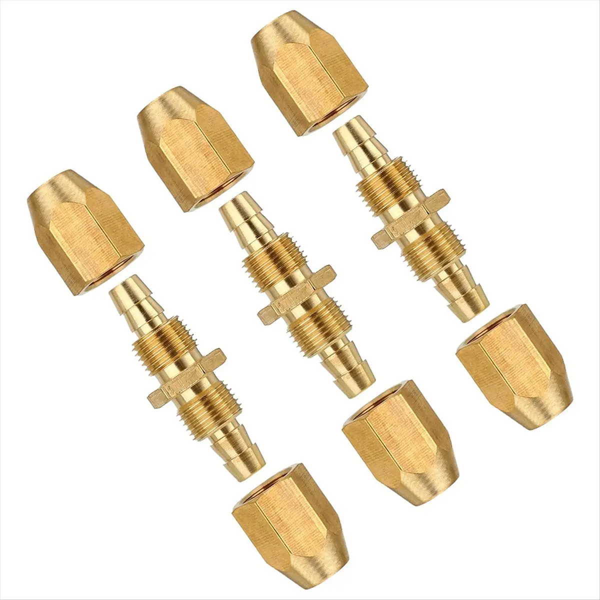 A75K 3 Pack Air Hose Repair Kit 3/8-Inch Air Hose Splicer Solid Brass Reusable Hose Splicer Repair Kit