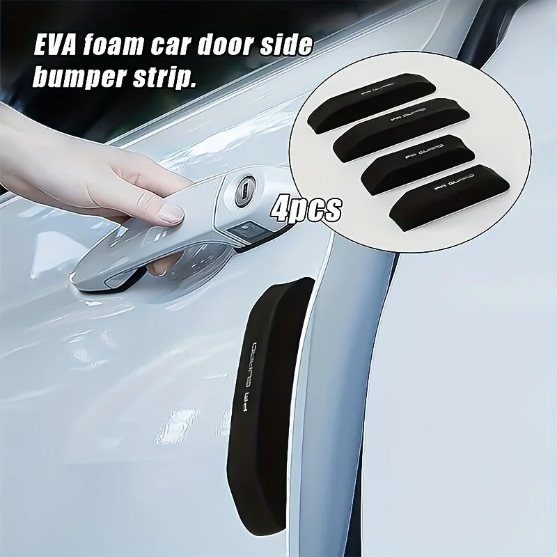 

Vehicle Side Door Protection Strips 4pcs, 1.5cm/0.59in Thick, High Elasticity, Reduces Damage from Minor Collisions