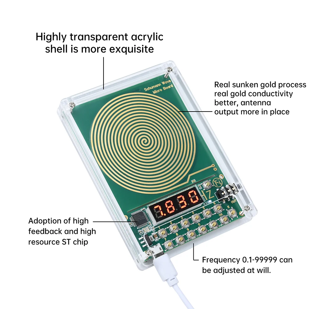 DC 5V 0.01Hz-100000Hz Adjustable Frequency 7.83HZ Schumann Wave Generator Sine Wave Signal Generator 3.5MM Audio Resonator image 3