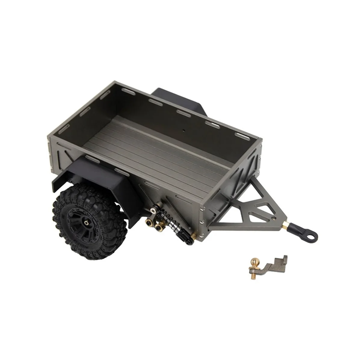 

Металлический прицеп, украшение для грузового автомобиля TRX4M Axial SCX24 1/18 1/24 RC Crawler Car, запчасти «сделай сам», темный титан
