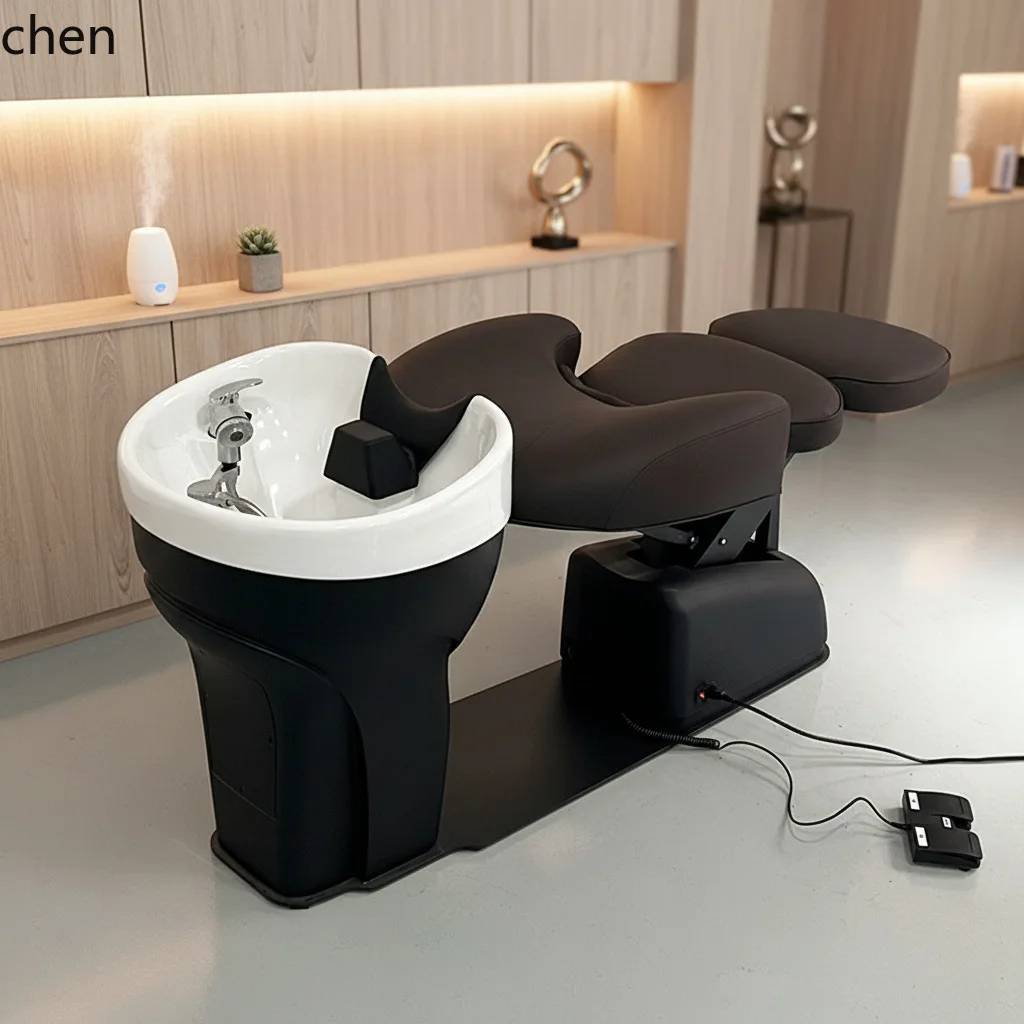 CZ Electric Adjustable Shampoo Bed for Hair Salon, Specialized Hair Washing Bed for Beauty Salon