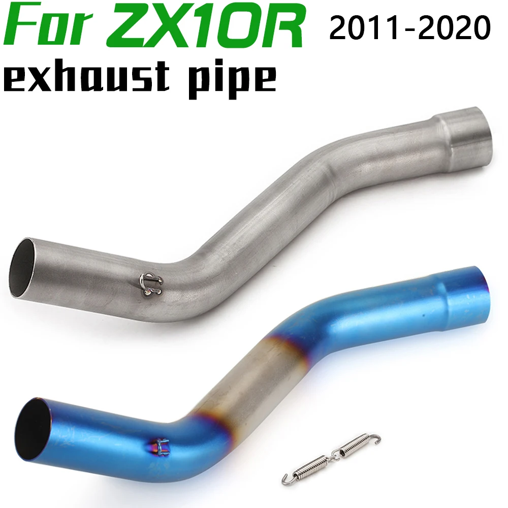 

Motorcycle Exhaust Titanium Alloy Middle Link Pipe 51MM Slip on Tube Escape Racing For kawasaki ZX10R ZX-10R 2011-2020