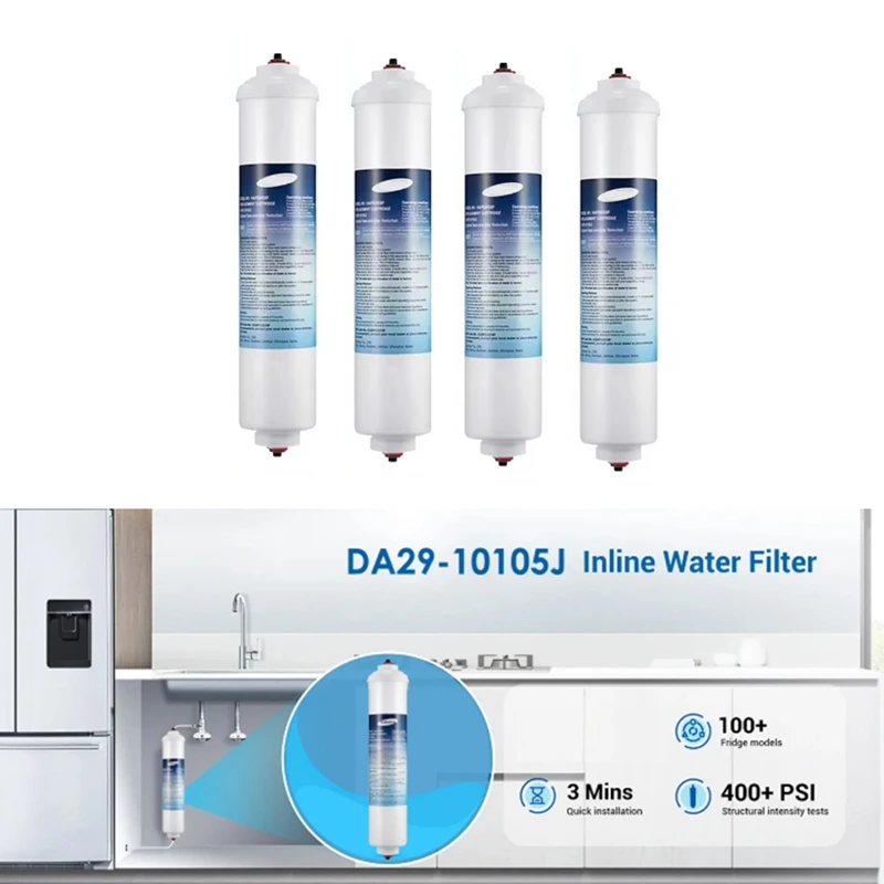 DA29-10105J 인라인 워터 필터 범용 냉장고 필터 코코넛 껍질 활성탄 막대 필터 2 Pcs