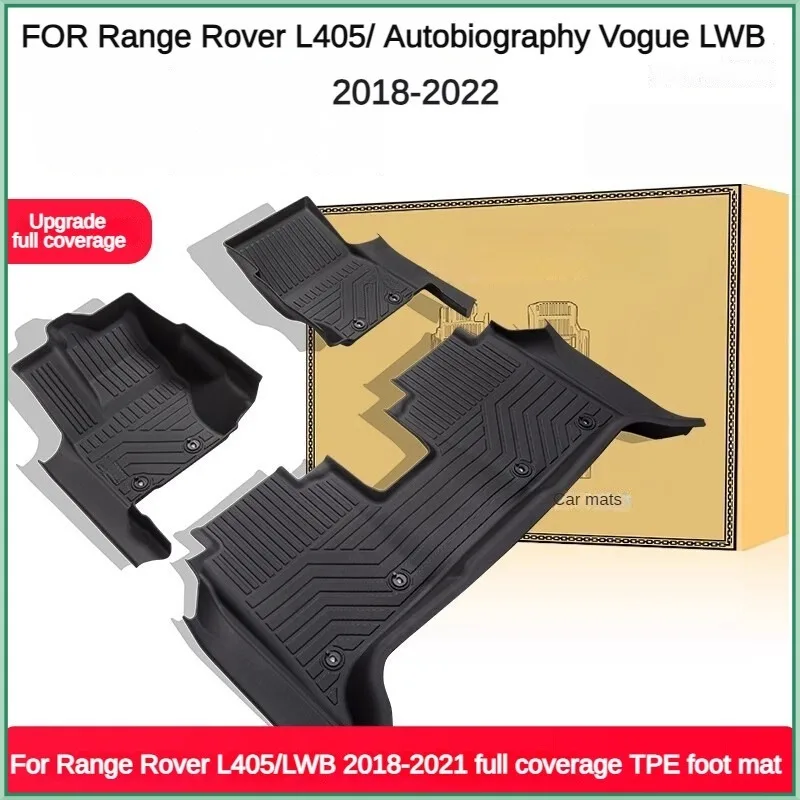 TPE Floor Mats For Range Rover L405/Vogue Autobiography LWB SWB 2018-2022 Full Coverage Waterproof Surround Threshold Accessorie