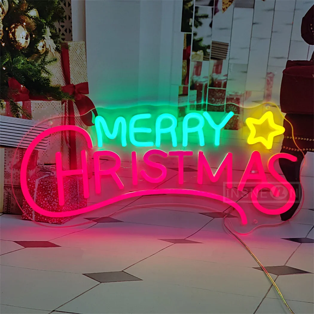 Feliz Natal LED Neon Light Signs, Novidade Art Decor, Quarto, Casa, Escritório, Bar, Clube, Festa