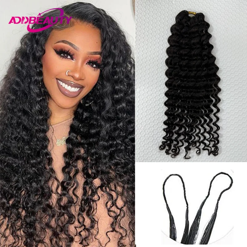 

Knotless Crochet Hair Extensions Deep Wave Crochet Hair Natural Color Deep Curly Feather Human Hair Extension 120g Thick Hair