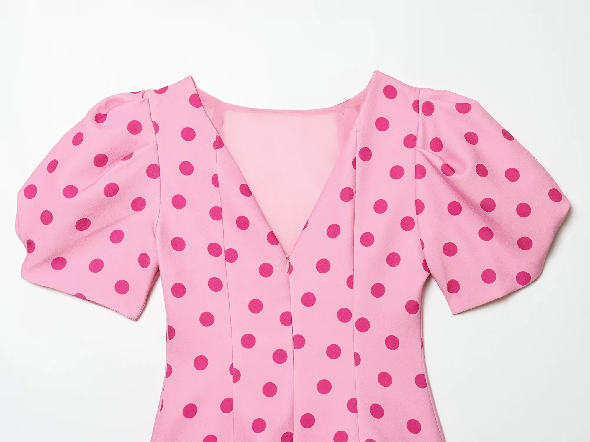 BSAY 2026 Sommer Damen Polka Dot Peplum-Top mit Puffärmeln und Rundhalsausschnitt – Elegante, schmal geschnittene Freizeitbluse für den Alltag – Detail 16