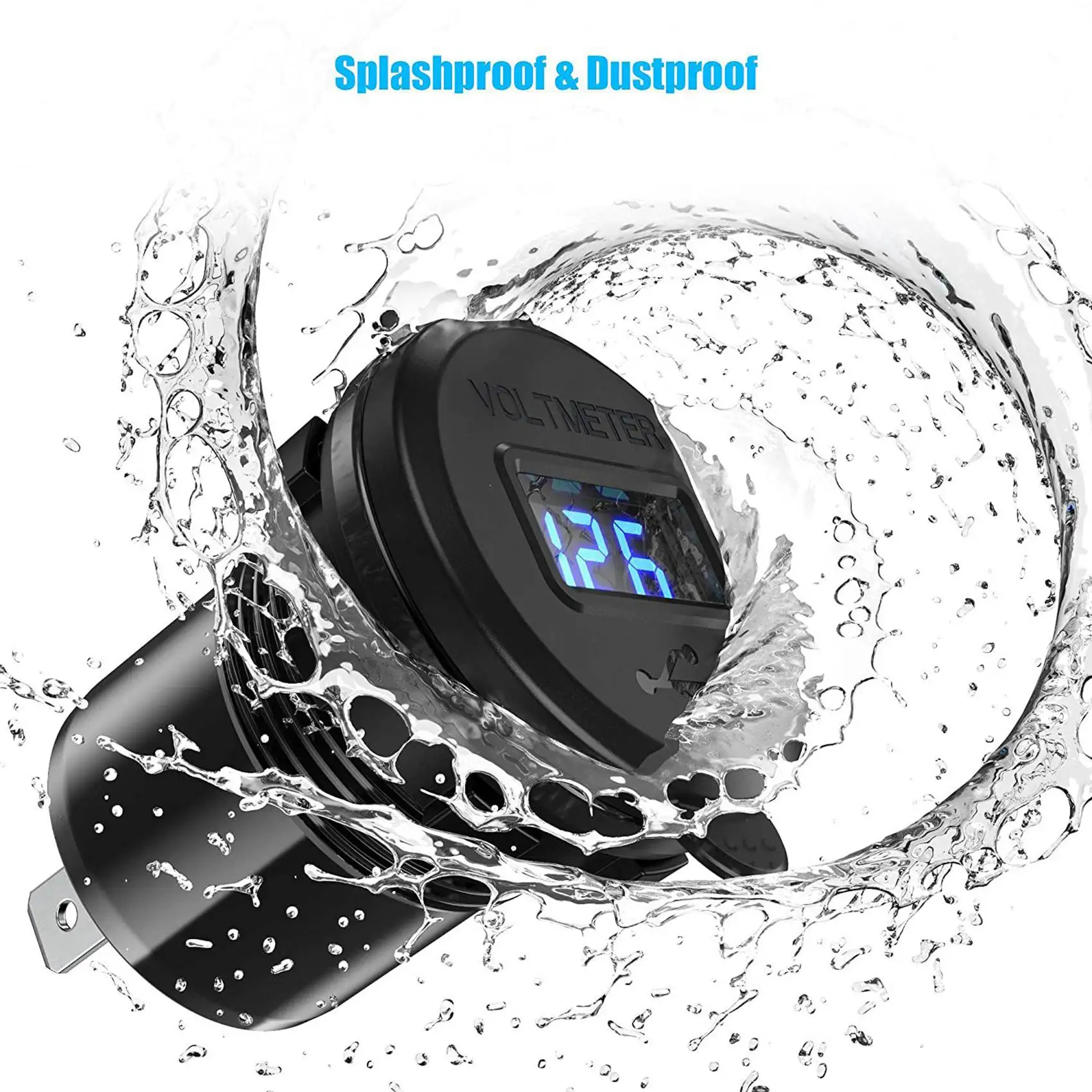 2X Quick Charge 3.0 Dual USB With Voltmeter & ON/OFF Switch,36W 12V USB Outlet Fast For Car Boat Marine