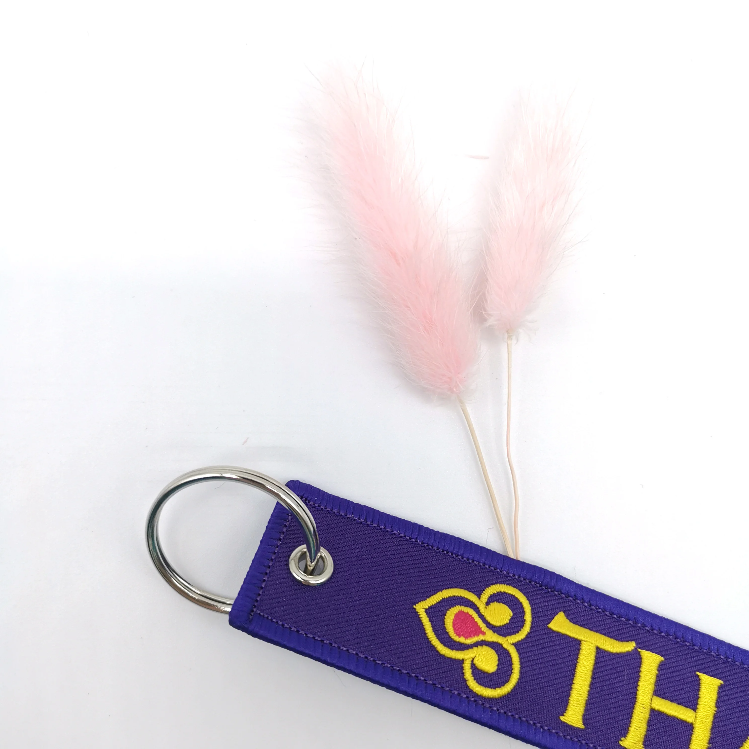 1 PC  THAI Purple Keychains Fashion Trinkets Embroidered Keychain Metal Keyring Keychains for Flight Crew/Pilot/Aviation Loves