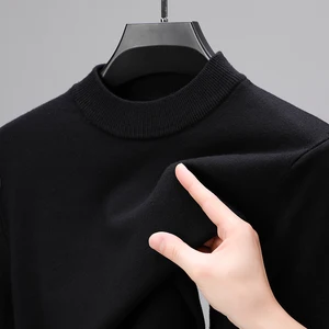 High collar meshes new knees fall/winter mock neck Sweetshirts solid color pullovers man branded casual men's clothes 11 Main Men's Tricot Sales - №5