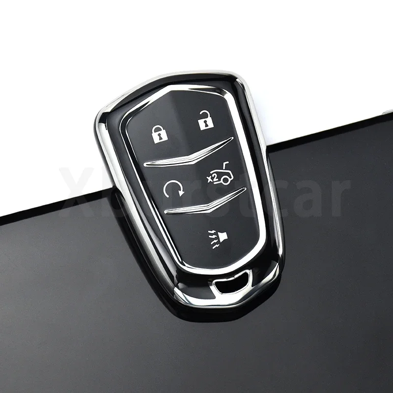 4/5 Buttons TPU Car Key Cover Case Shell Fob Holder For Cadillac ATS CT6 CTS DTS XT5 Escalade ESV SRX STS XTS ELR 2014 - 2018