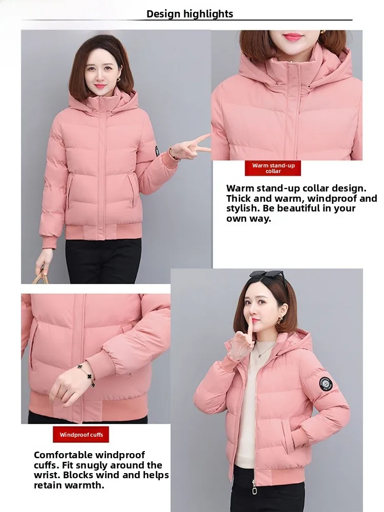 TUCANO 양면 착용 가능한 여성용 다운 코튼 재킷 패셔너블한 한국 스타일 두꺼운 긴 소매 지퍼 코트