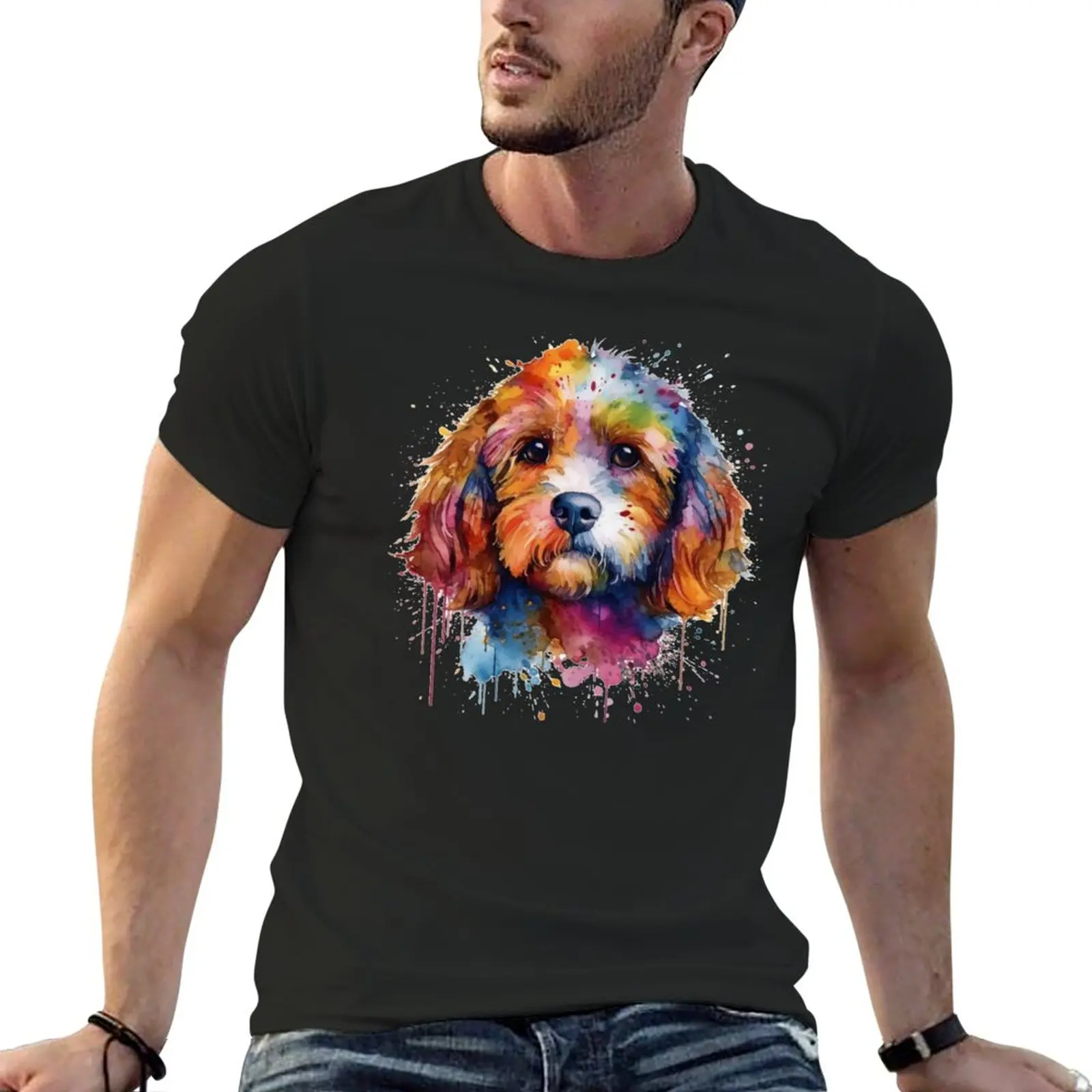 New Paintball Puppy, Cavapoo T-Shirt kawaii clothes funny t shirts anime mens graphic t-shirts hip hop