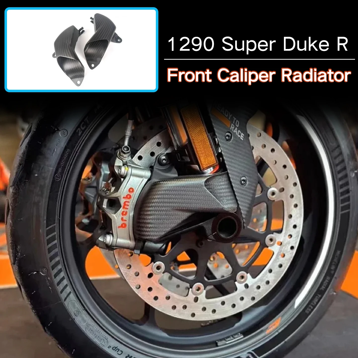

Motorcycle 100% 3k Carbon Fiber Front Brake Air Duct Caliper Radiator Cover case For KTM 1290 1390 super DuKe R / RR / R EVO