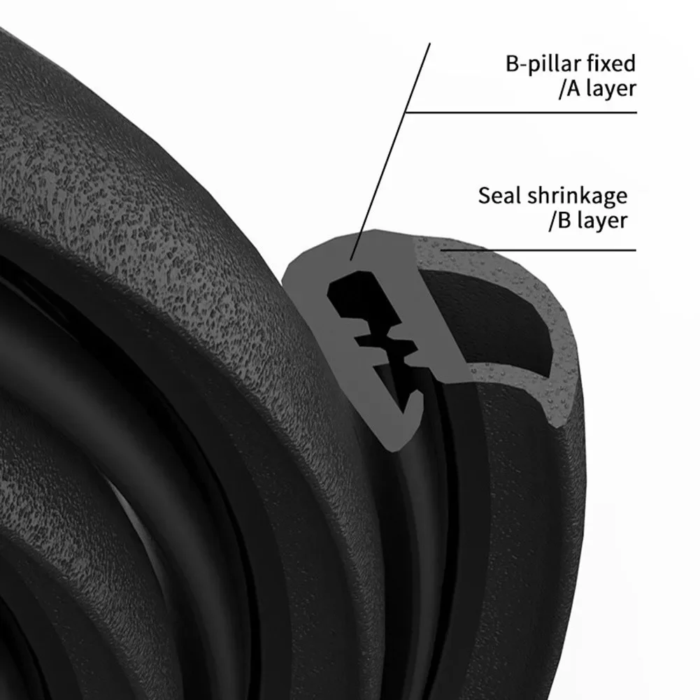 Setrip segel karet pintu mobil Universal 1.6M, setrip Dekorasi Aksesori penyegel otomatis depan pelindung tahan angin bising pilar B