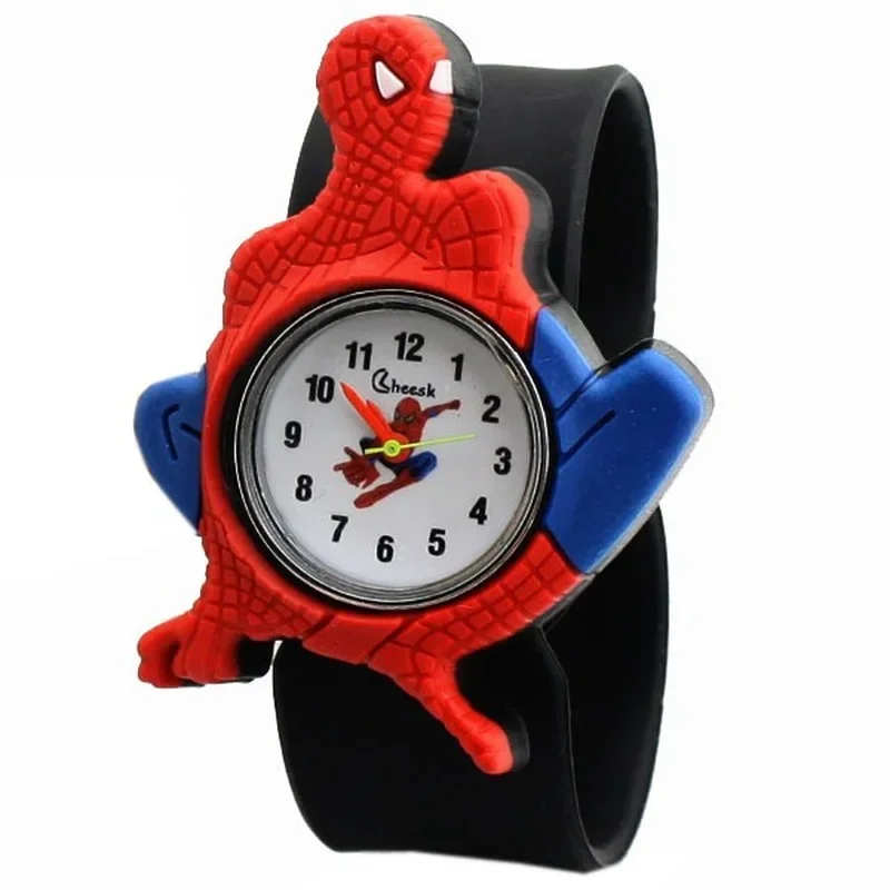 Cartoon Spider Man Auto Kinderen Horloge Speelgoed Voor Jongen Meisje Baby Mode Mannen Horloge Mickey Cartoon Auto Speelgoed Horloge Kid klok Gift