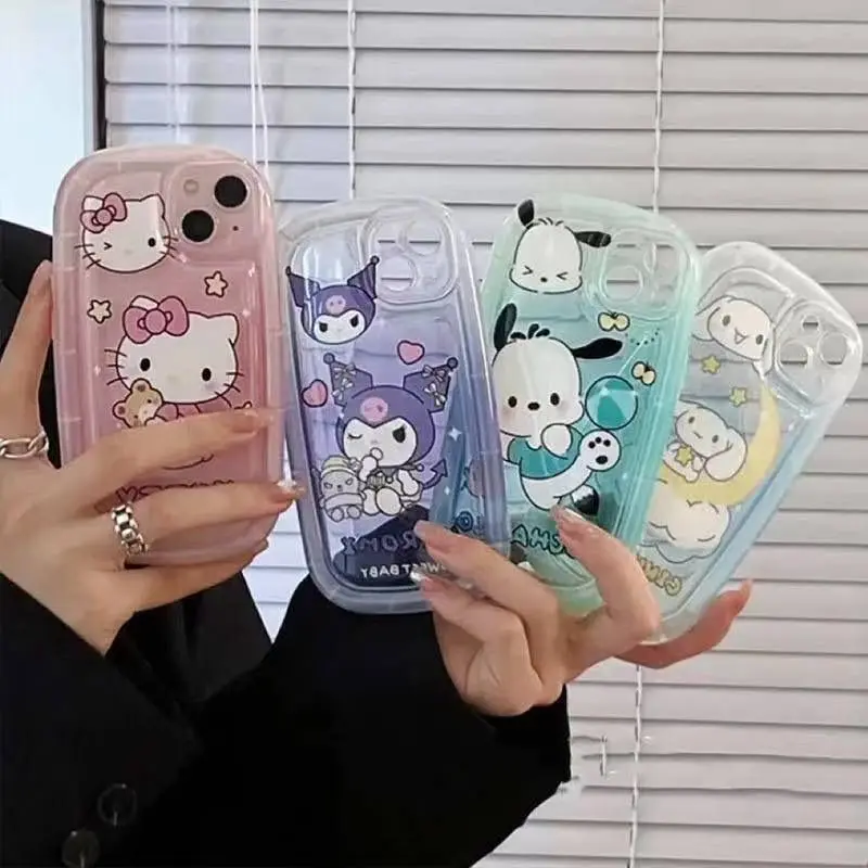 Sanrio Hello Kitty Phone Case Cinnamoroll Kuromi 3D Cartoon Cover For IPhone 15 11 13 12 Mini 14 Pro Max Xs Xr X 7 8 Plus 6s