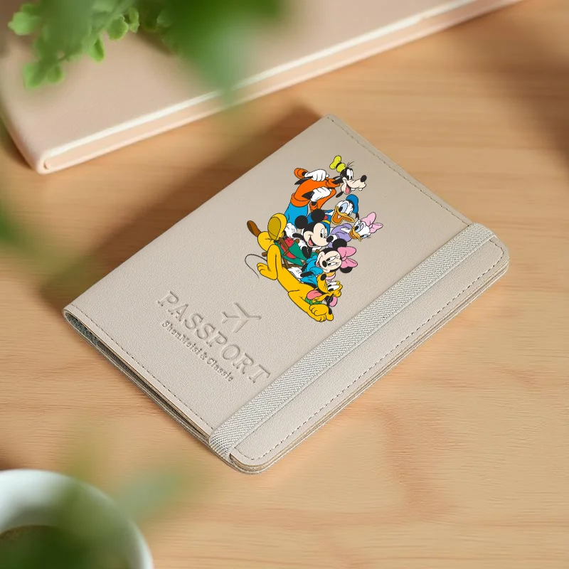 Mickey and Minnie Passport Wallet - Travel Card Holders with Drawstring Closure for Daily Commute & Holiday Use,Passport Holder