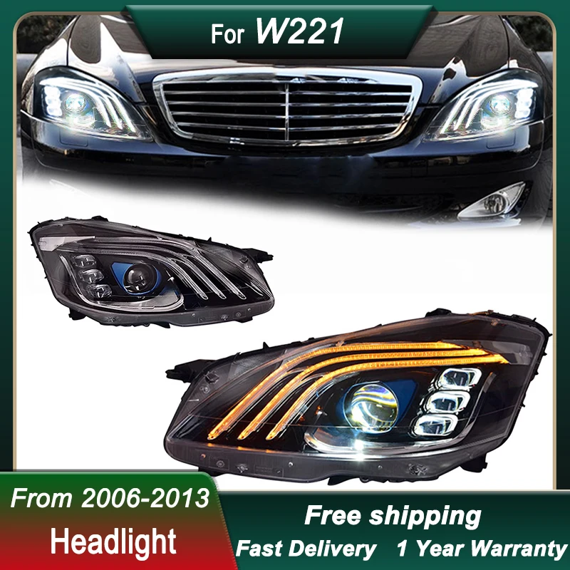 Car Headlights For Mercedes-Benz S CLASS W221 2006-2013 Maybach style Led DRL Dynamic Signal Lamp Head Lamp Front light Assembly