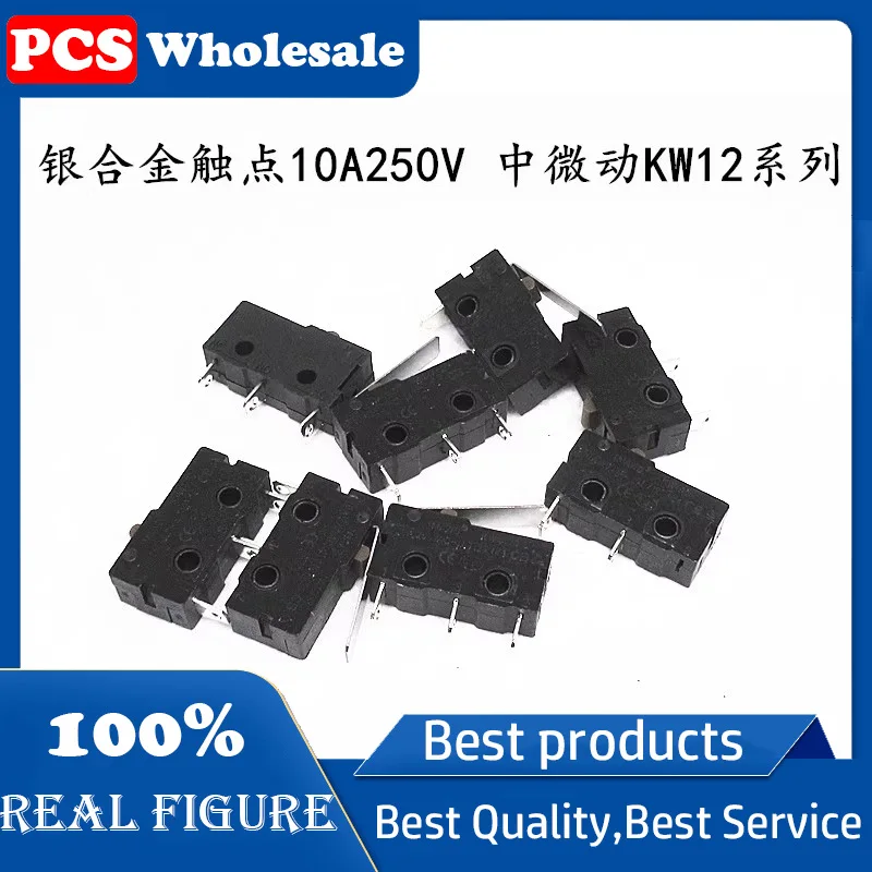 1ชิ้นสวิตช์10A250V อัลลอยสีเงินสวิตช์จำกัดการเดินทางของ KW12สวิตช์แบบ2ขา3ขา