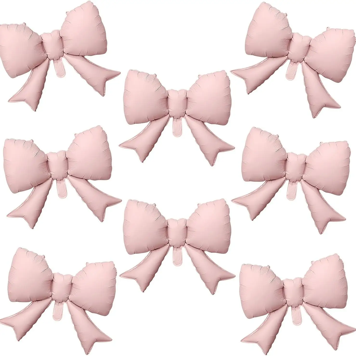 8Pcs Bow Shape Foil Balloons Set, 22×17 Inch Metallic Mylar Balloons in Pink White Blue Gold  Red ,Party Decor for Birthday, Wed