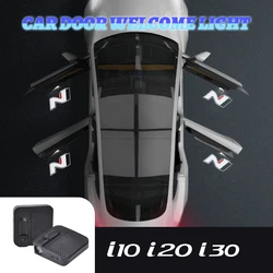 1/2PCS For Hyundai I30 I10 I20 N Line Ioniq Kona Veloster Tucson Car Logo Wireless Courtesy Car Door Projector LED Courtesy Lamp