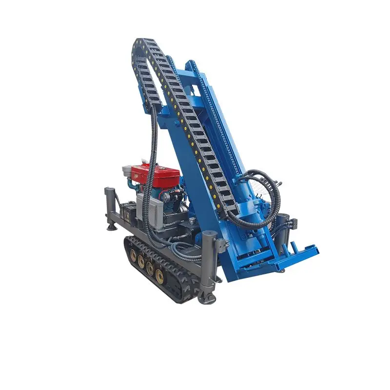 Small down-the-hole drilling rig Garden photovoltaic nail drilling rig Crawler screw pile drill rig Solar pile screwing machine