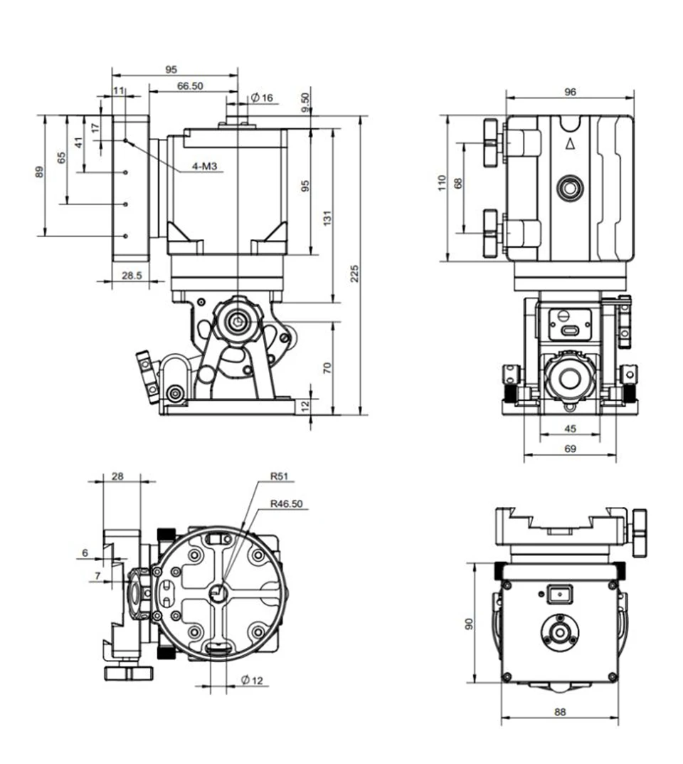 teseek HAE29C Dual Harmonic Equatorial Mount Type-C Support Equatorial/Horizontal Dual Mode with 13KG Load Capacity
