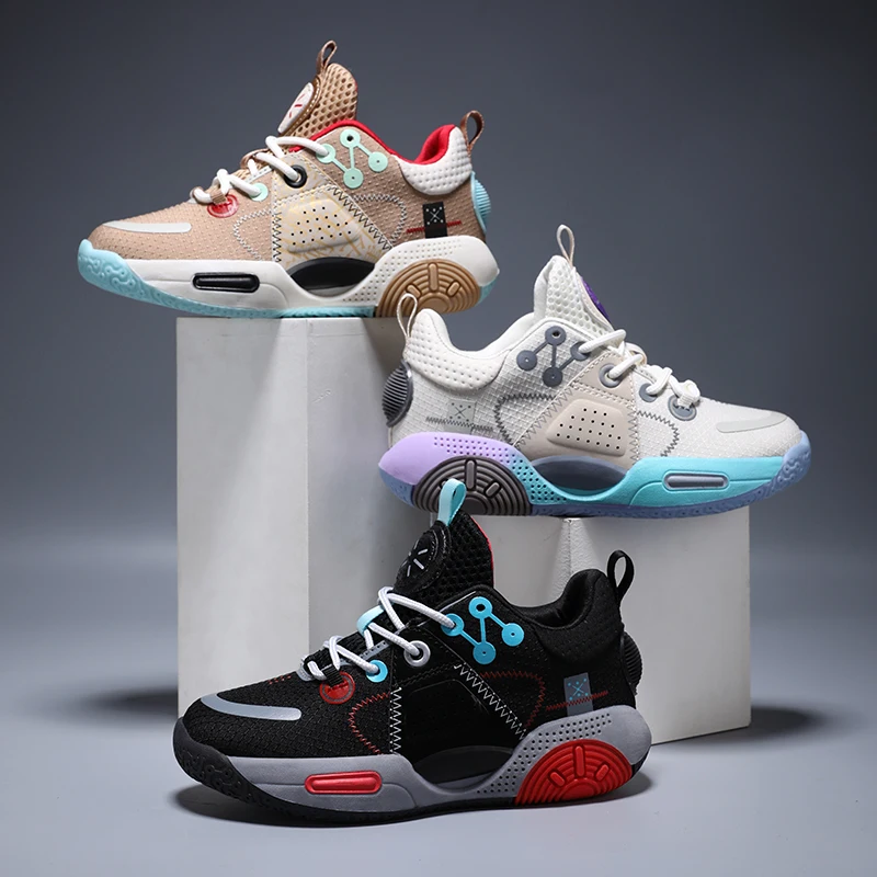 

Детские баскетбольные кроссовки для мальчиков и девочек, новинка 2026 года, нескользящие, легкие, для активного отдыха