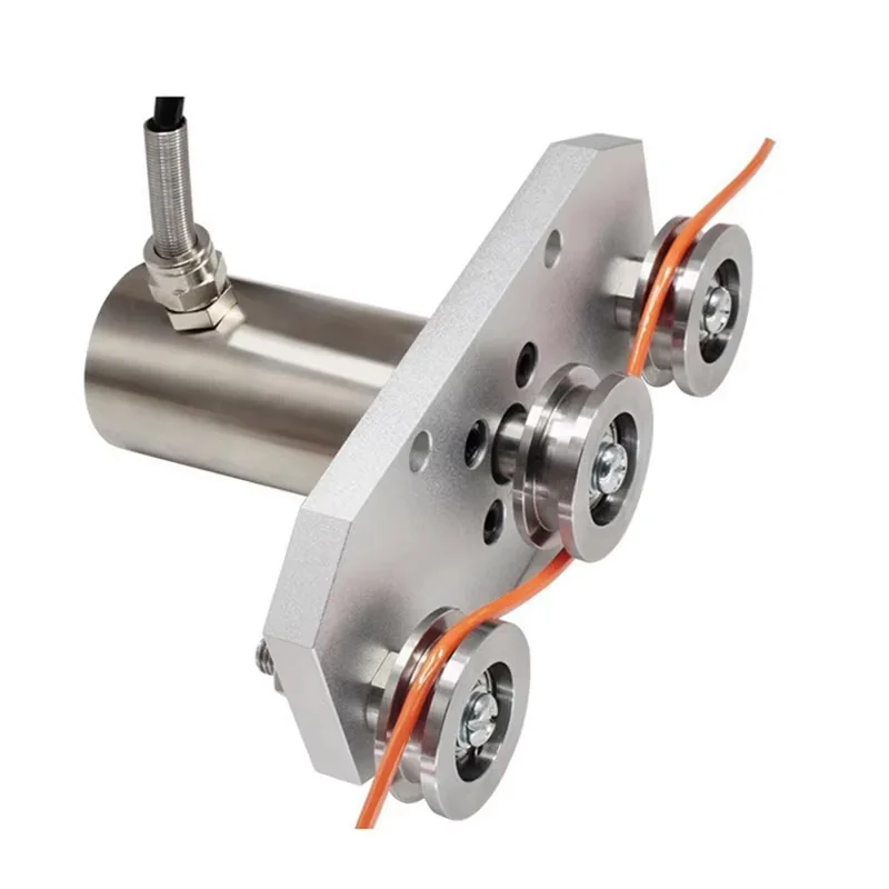 High Precision Three Pulley Cable Tension Sensor 0.5-100kg for Wire Rope Optical Fiber Yarn Textile Industrial Automation