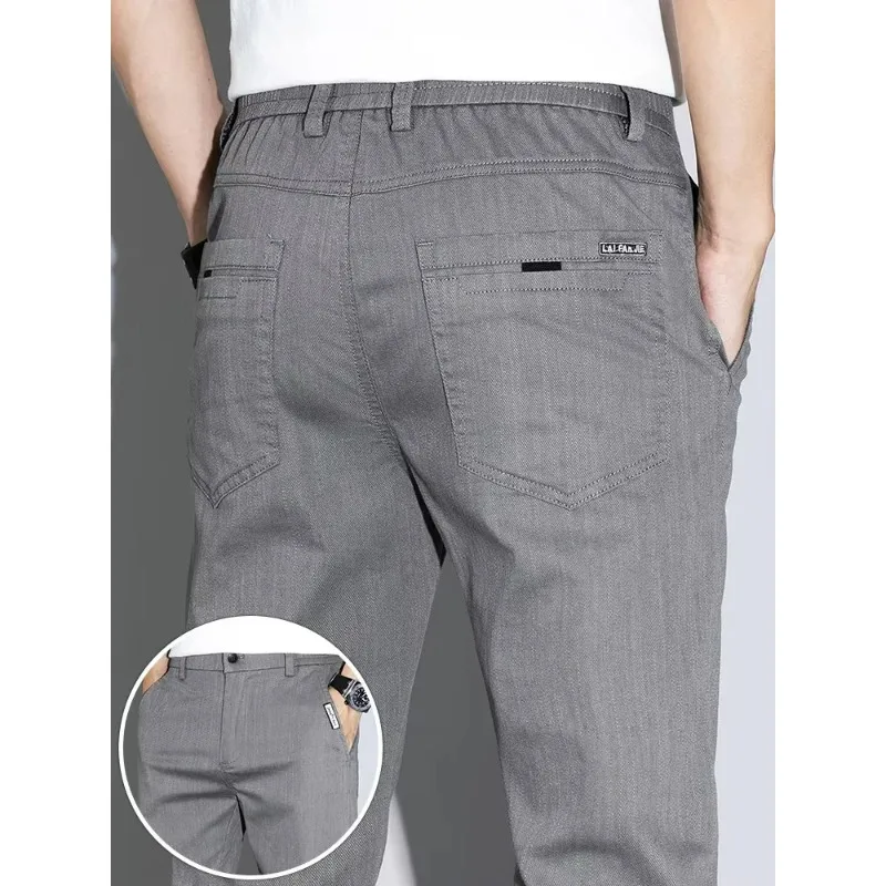 

Новые мужские повседневные брюки 2026 года: весенне-летние, тонкие, деловые, прямые, из хлопка с эластаном, классические рабочие брюки в корейском стиле Y2K, брендовая одежда