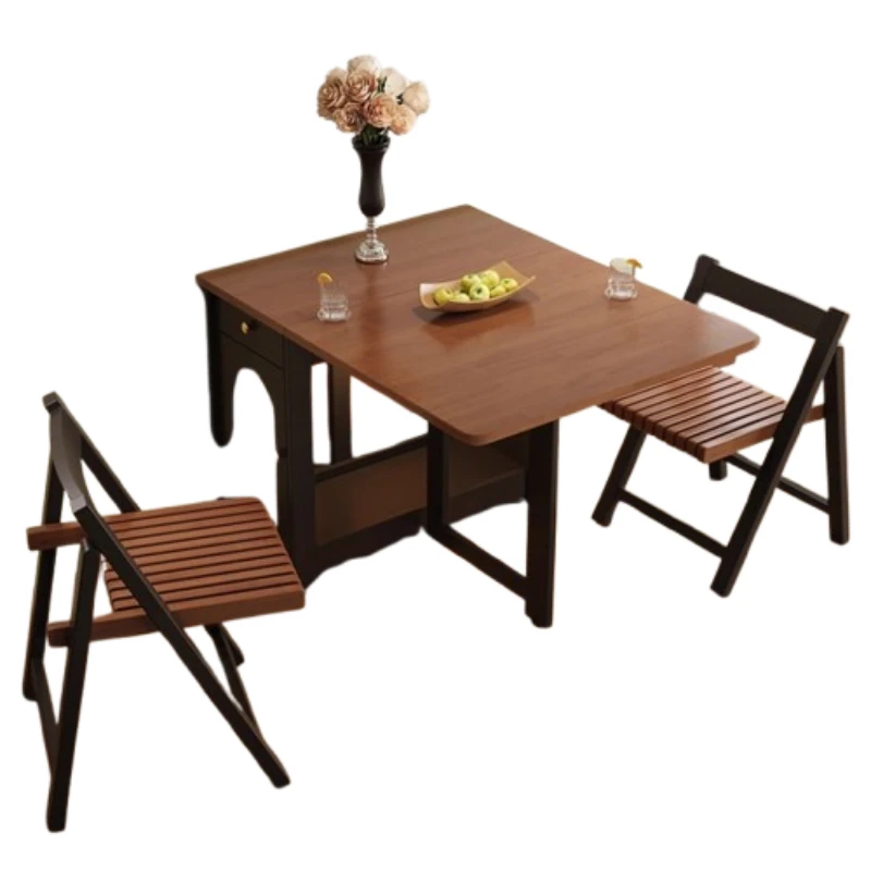 z French Style Vintage Dining Table Folding Wooden Waterproof Design Dining Table Family Simple Set Sala  Prano Furnitures  z