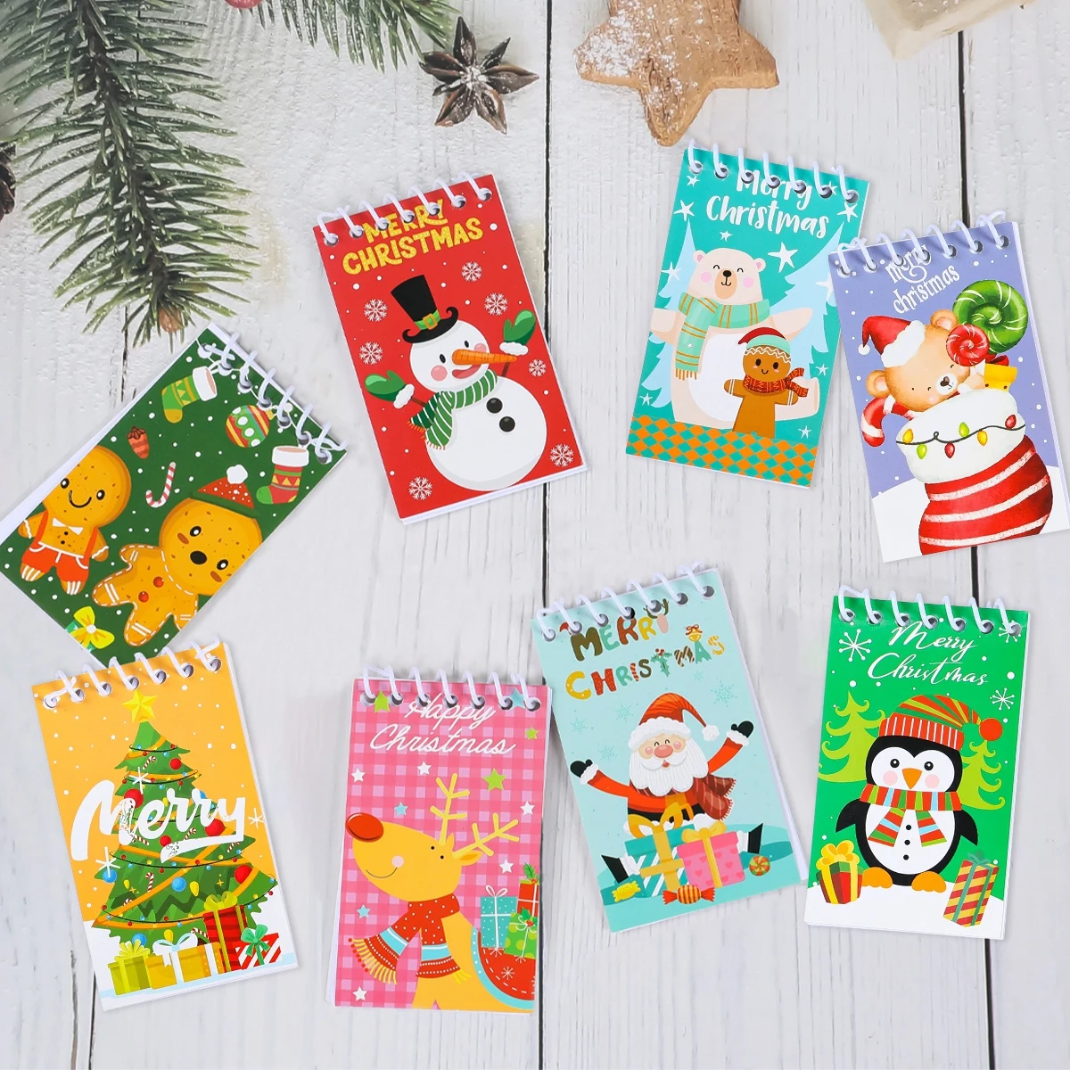 Christmas Santa Claus Coil Notebook Navidad Natal Noel Snowman Notepad Merry Christmas Decorations For Home 2024 New Year 2025