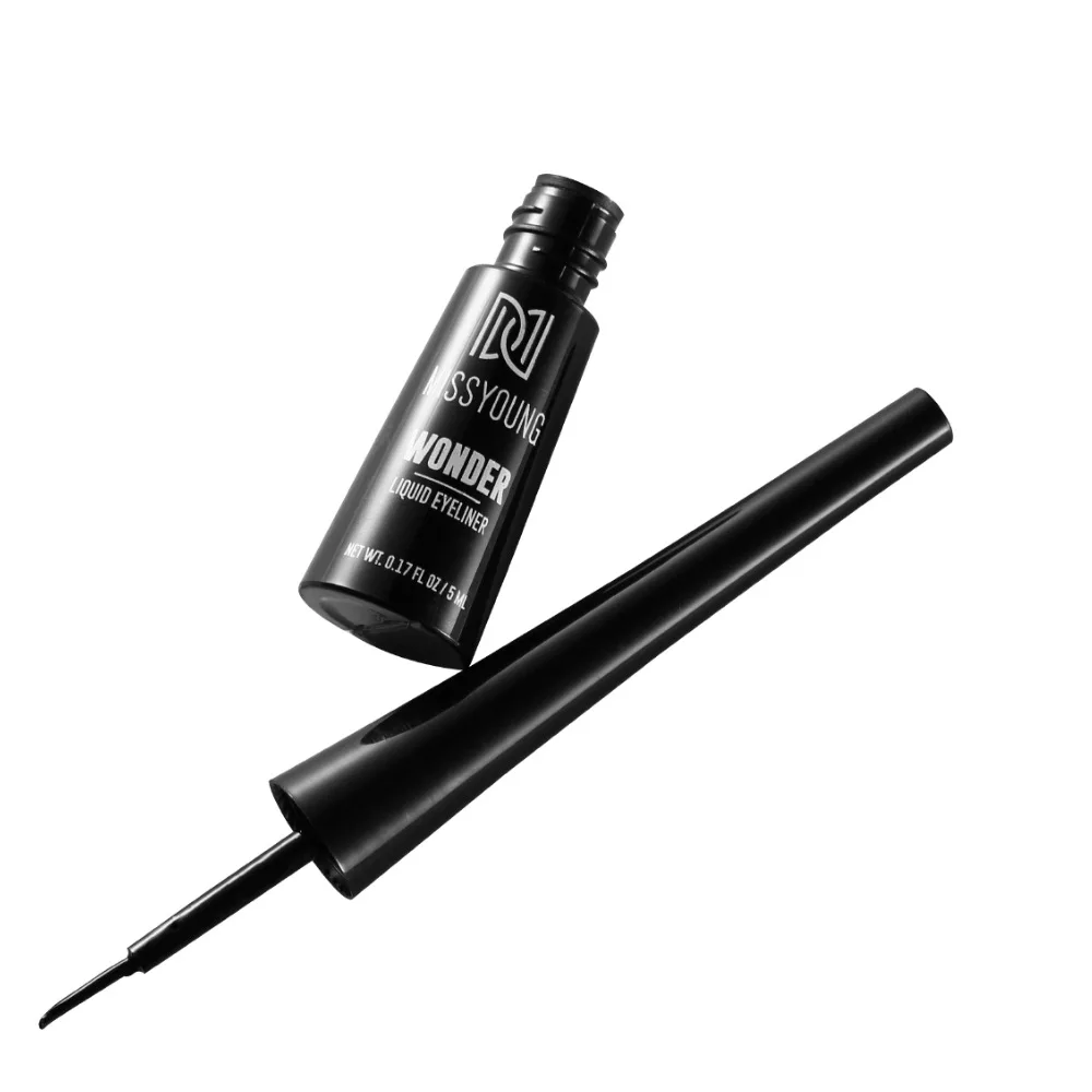 Delineador de ojos líquido negro, delineador de ojos superfino, resistente al agua y al sudor, 5ml