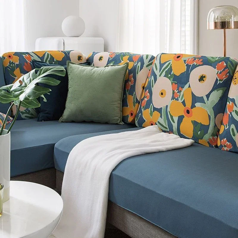 Afdrukken Elastische Sofa Zitkussen Cover Voor Meubels Protector Sofa Covers Huisdieren Kids Sofa Kussen Case Verwijderbare Woonkamer
