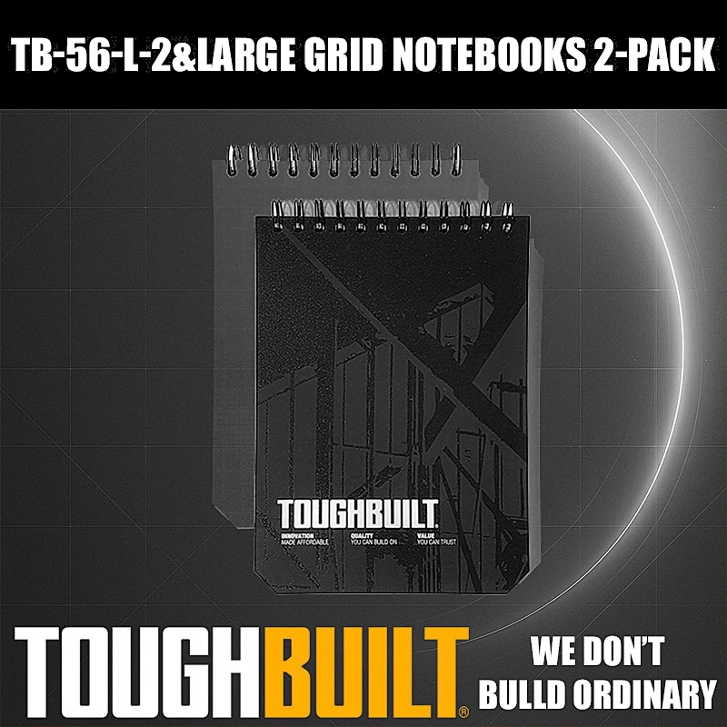 

ToughBuilt TB-56-L-2 Блокноты с большой сеткой, 2 упаковки, специализированные тетради для практики, заданий и рисования