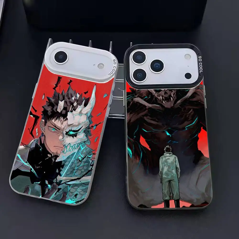 

Hot K-Kaiju No8 Anime Phone Case For iPhone 17,16,15,14,13,12,11,Pro Max,Plus Candy Silver Cover