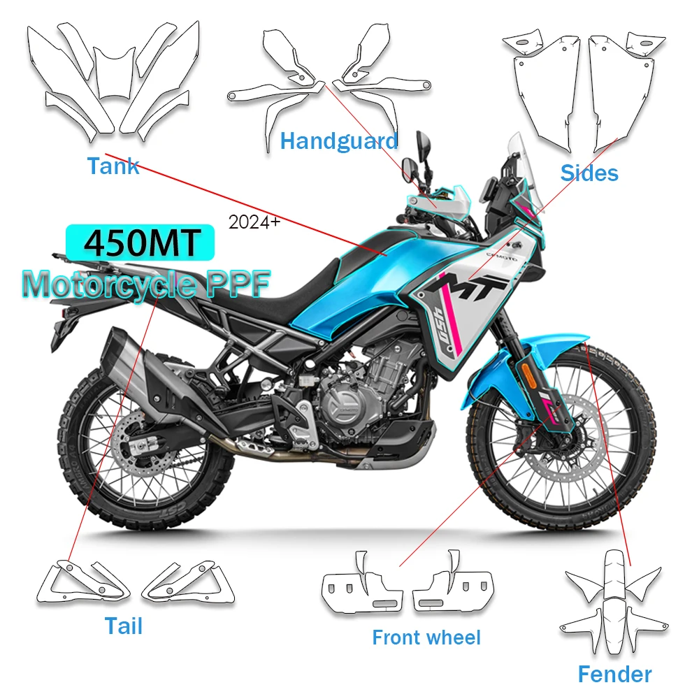 PPF For CFMOTO 450MT CF 450 MT TPU Paint Protective Film Motorcycle Accessories Bodykit Protection stickers on Handguard Tank24
