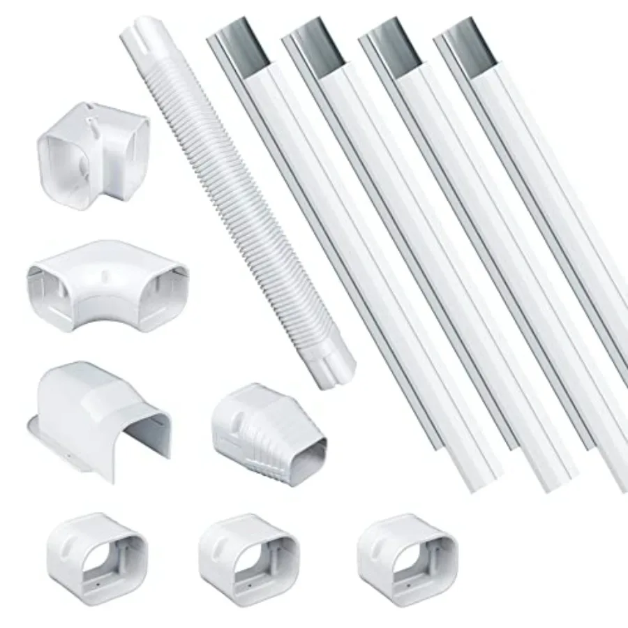 

3" W 15Ft L Mini Split Line Set Cover Kit, Decorative PVC Tubing Cover for Ductless Mini Split AC, Heat Pumps Systems, Air Cond