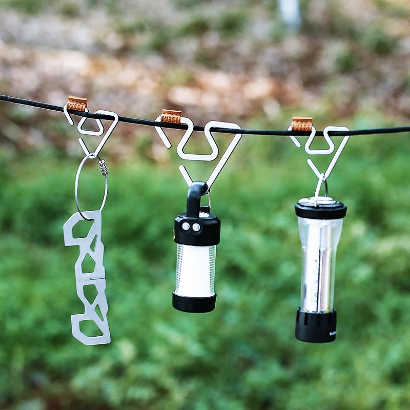 Triangle Hanger Hook Work Gloves Safety Clip Outdoor Survival Lantern Hanger Hook Climbing Rope Anti-Lost Camping Hanging Buckle