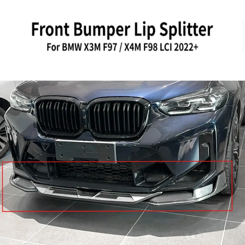 

Front Bumper Lip Splitter Chin Spoiler For BMW X3M F97 X4M F98 LCI 2022+ Car Exterior Refit Replacement Accessories Parts